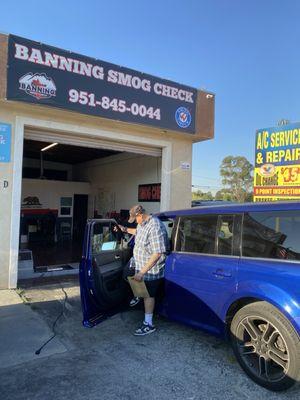 Josh taking care of my smog check! Thanks again for the great customer service!