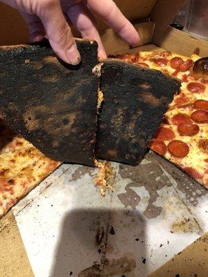 Burnt pizza