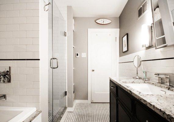 Contemporary Master Bath - Tile Floor