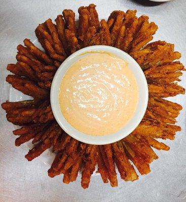 Free blooming onions to those who dine in with us during steak night!