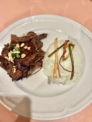 Grilled Beef w/ rice (instead of vermicelli)-- no veggies Rating 1/10