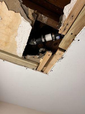 Plumbing repair on tub drain