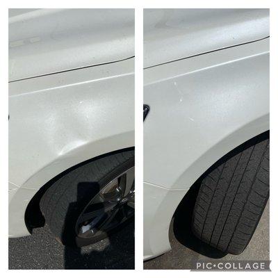 Before and after photo of my repair!