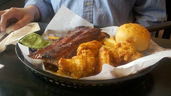 Chicken & Rib Platter. YUM!