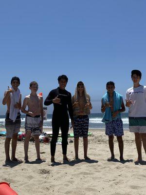 HOKALI kids after a great Surfing lesson with the coach Gavin