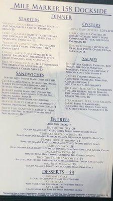 Dinner Menu