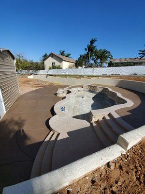 Steps and pool  deck