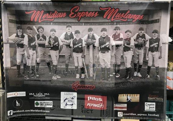 Full color mesh banner, Go Meridian Express Mustangs!