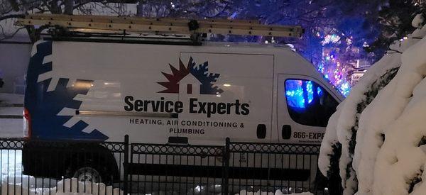 Service Experts come rain or shine!  MKW in Denver