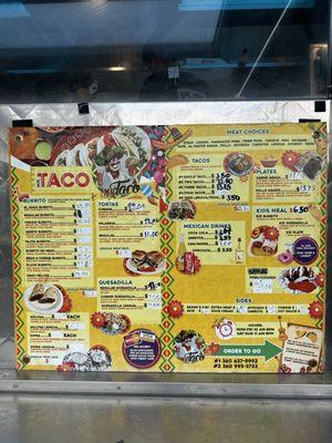 Menu  Mr taco Westport