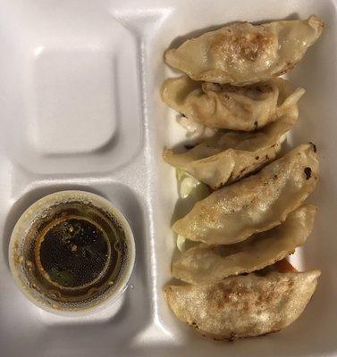 Pan fried gyoza.