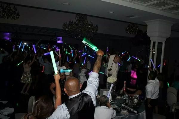 Electric dance wedding...dj and up lighting by Encore