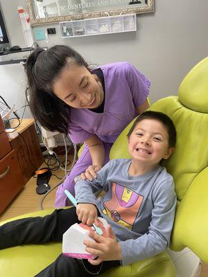 Dr. Amar with her young patient