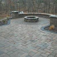 Outdoor Firepit and a paver landing.