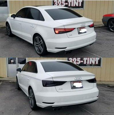 Audi of Huntsville primary location for window tinting, Smoked out tail lights & markers!