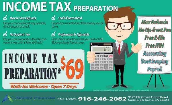 $69 Income Tax Preparation