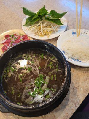 I got the pho but had no idea it was gonna be hot pot style