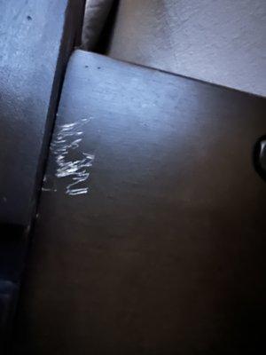 Bed frame scratched