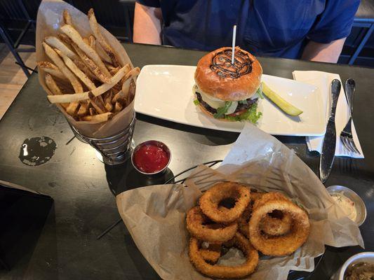 Hand Cut Fries $5
 Onion Rings $6
 HMD Burger