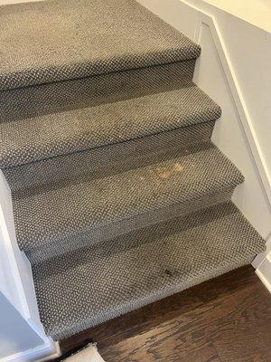 Bleached and damaged stairs beforehand