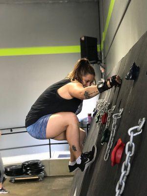 Part of Spartan training. Here's me practicing the Olympus wall.  What other gym has an Olympus Wall?  ...exactly.