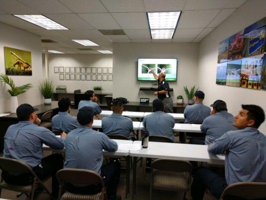 Employees attending a training