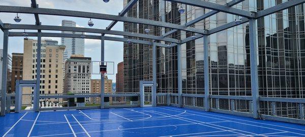 Basketball courts on the rooftop!