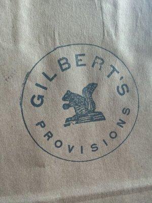 Hipster brown paper bag stamp.