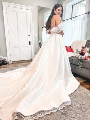 A beautiful bride getting ready for the big moment