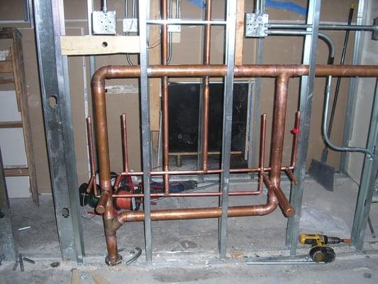 We do commercial work, cast iron, copper drain,