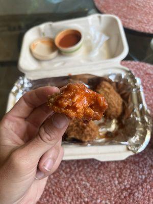 Louisiana Fried Chicken with buffalo sauce