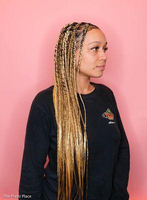 Blonde Knotless box braids