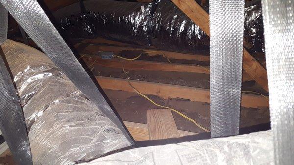 Older home that was being flipped.  Forgot the insulation in the attic.