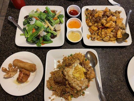 Mixed Vegetables, Kung Pao 3 Delight & Indonesian Fried Rice