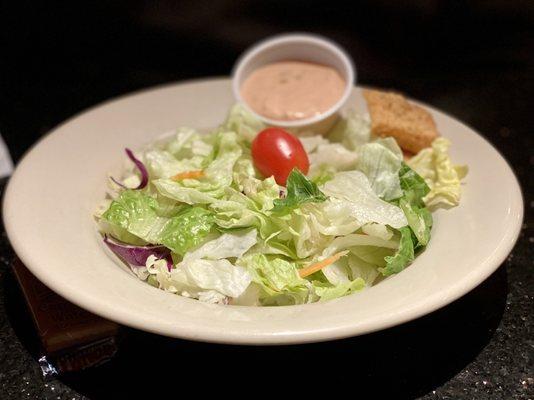 LOVE the side salads with house made croutons here :)'