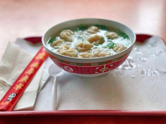 Freshly made to order Hong Kong Style Shrimp Wonton Soup