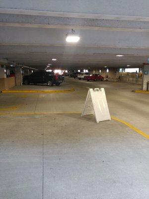 Parking garage, plenty of handicapped stalls!