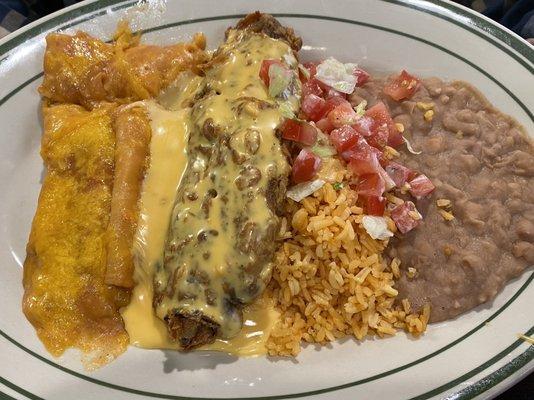 Cheese enchilada with a relleno