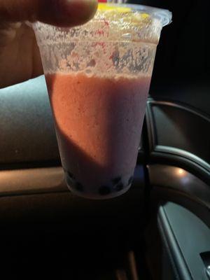 Strawberry boba tea