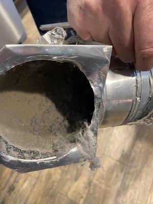 My dryer vent AFTER Zerorez "cleaned it"