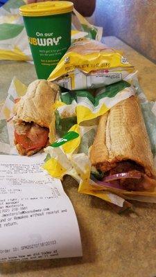 It is not my imagination that this Subway is still in business on 1/18/2021 and I'm about to enjoy this meatball marinara sub combo.