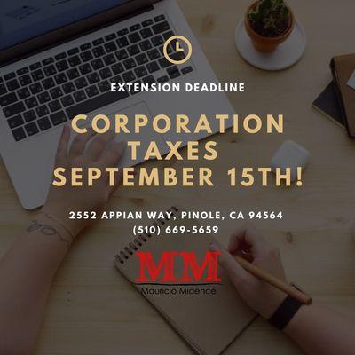 S-Corporation, and Partnership tax year for 2021.  Extension Deadline Quickly Approaching