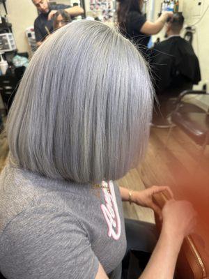 Grey short hair