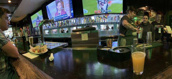 Inside bar, so many beers on tap