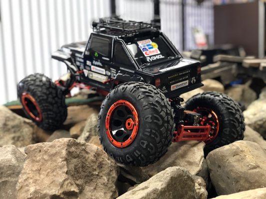 The "Big Nasty" goin over rocks like nothin! Shocks are flawless and soaks up any terrain.