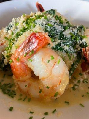 Shrimp scampi over spaghetti squash - gluten free!