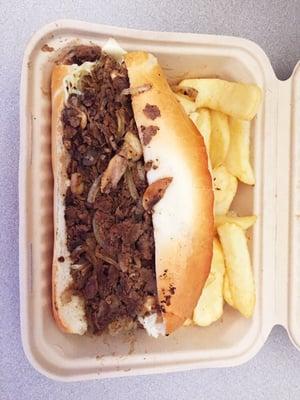 Mushroom Swiss with a side of fries ($9) #FoodtruckFridays