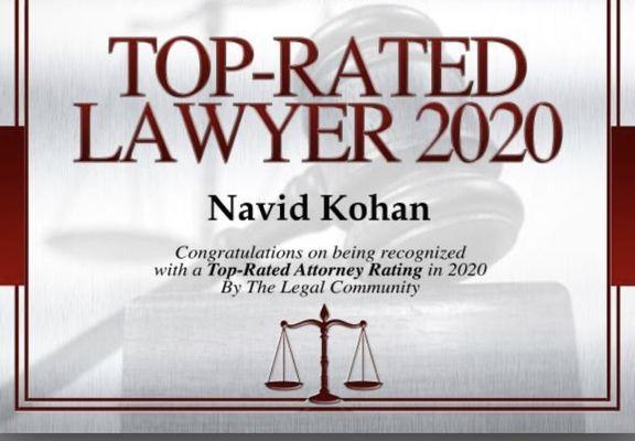 Top-Rated Lawyer 2020 - Bankruptcy and Car Accidents.