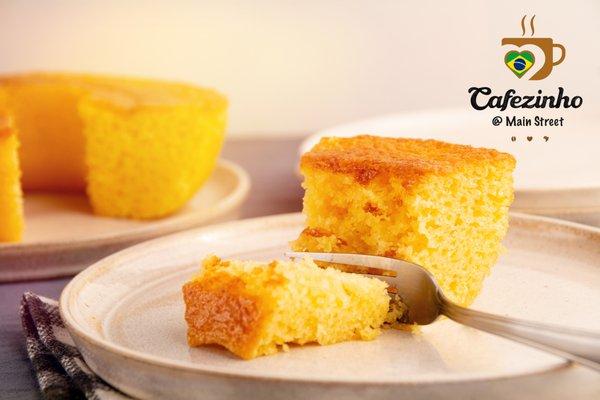 Savor the traditional taste of Brazil with our Bolo de Fuba! Made with cornmeal and sweetened condensed milk,