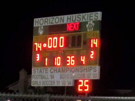 Homecoming 2019 ... Class of 1999 ... I feel old. Horizon 74 - North Canyon 14.